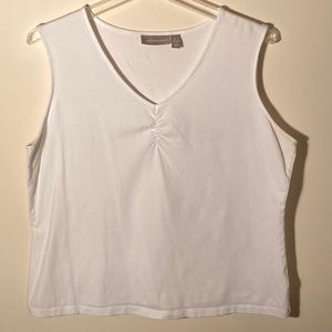 Croft and Barrow White V Neck Sleeveless Tee